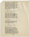 Moe Howard's 6pp. Script for a Three Stooges Skit, Circa Early 1960s, Hand-Annotated by Moe Who Changes Shemp's Name to Curly Joe -- Very Good